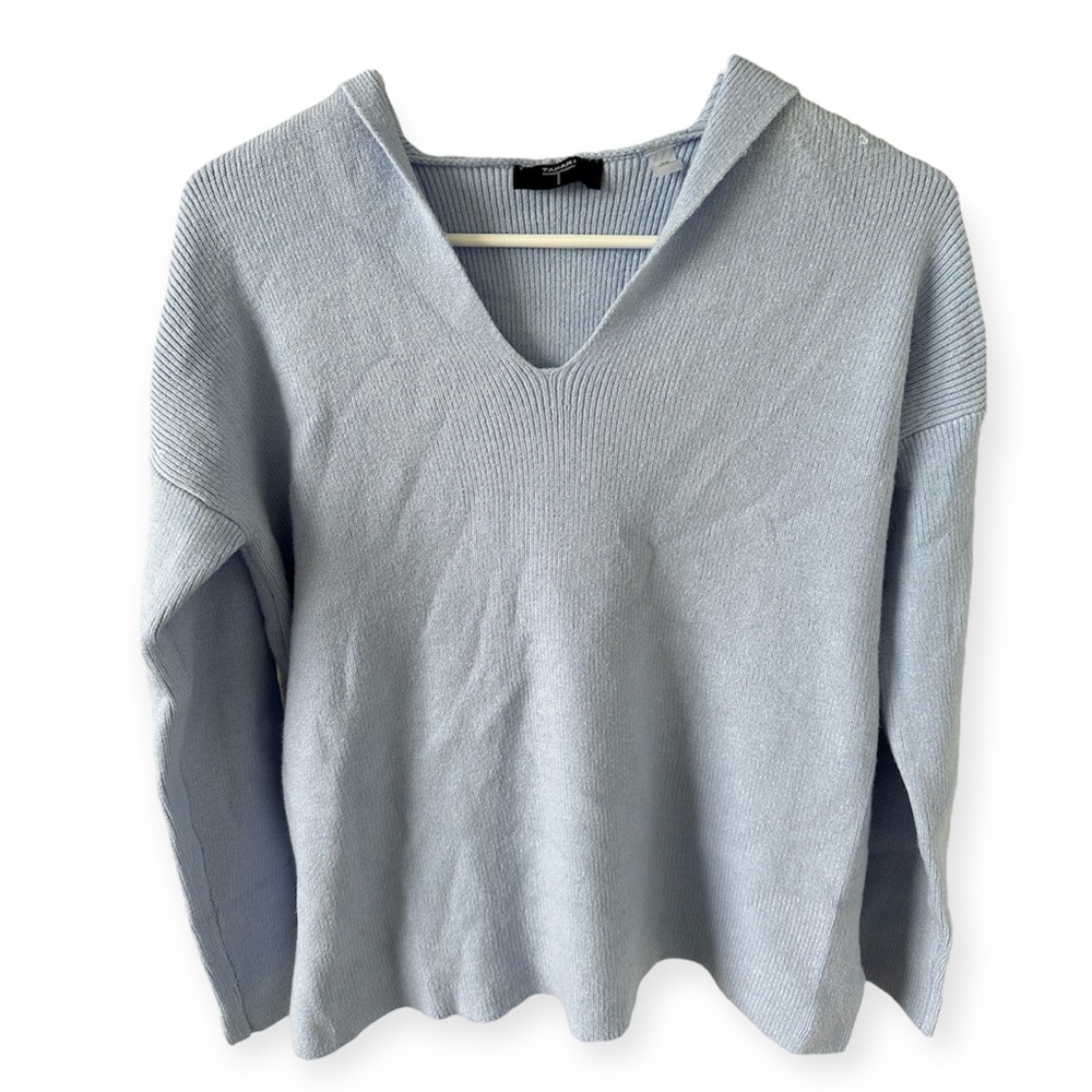 Tahari Long Sleeve Sweater with Hood Blue Women’s Size X-Small